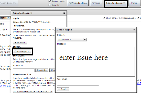 contact chatroulette support team
